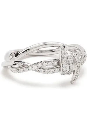STEPHEN WEBSTER Anillo Thorn Forget Me Knot en oro blanco de 18kt con diamantes