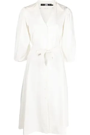 Karl Lagerfeld Vestido camisro con moño en la cintura