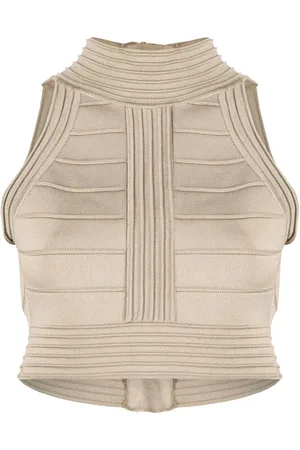 Balmain Top corto con detalles de costura