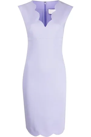 GENNY Vestido midi con bordes festoneados