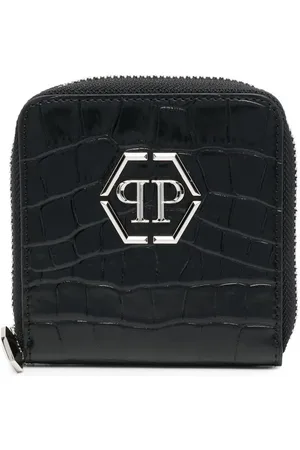 Philipp Plein Cartera mini con efecto de piel de cocodrilo