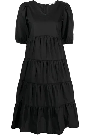 B+AB Vestido midi corte imperio