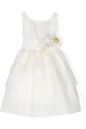 LA STUPENDERIA Vestido midi con aplique floral
