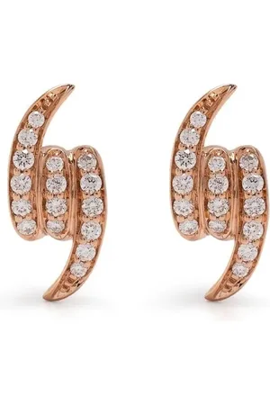 STEPHEN WEBSTER Aretes Forget Me Not en oro rosa de 18kt con diamantes