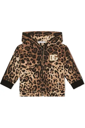 Dolce & Gabbana Hoodie con estampado de leopardo y cierre