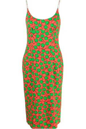 Moschino Vestido midi con manzanas estampadas