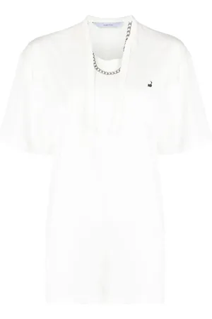 pushBUTTON Playera con collar estampado