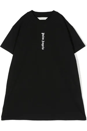 Palm Angels Vestido manga corta con logo estampado