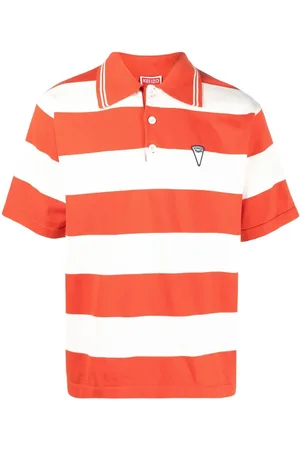 Kenzo Playera tipo polo con logo estampado y motivo de rayas
