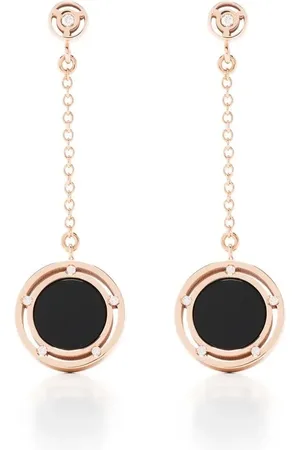 Damiani Aretes D.Side en oro rosa de 18kt con diamantes y ónix
