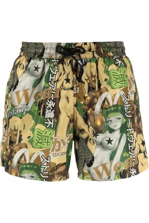 GCDS Shorts de playa con estampado gráfico