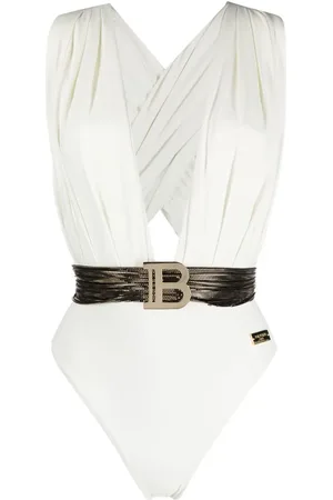 Balmain Traje de baño con escote pronunciado y logo