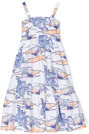 Kenzo Vestido con estampado gráfico y tiras
