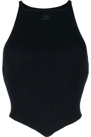 Courrèges Camiseta tejida de canalé Pointy