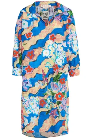 Marni Vestido camisero con estampado gráfico