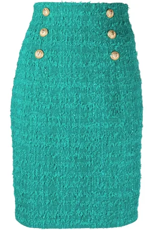 Balmain Falda recta de tweed