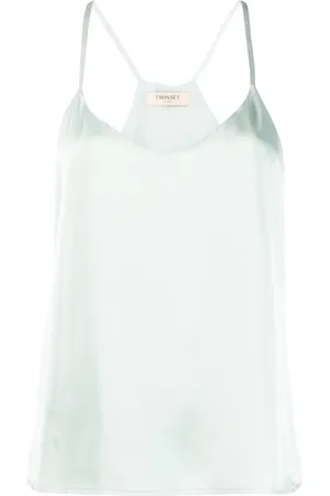 Twin-Set Top satinado con placa del logo