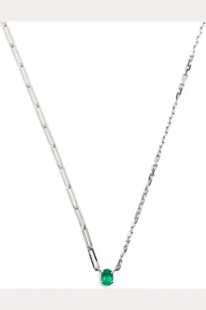 YVONNE LÉON Collar Collier en oro blanco de 18kt con esmeraldas