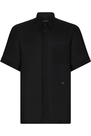 Dolce & Gabbana Camisa bowling con etiqueta del logo