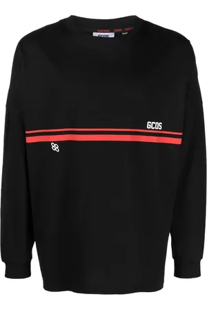 GCDS Sudadera con logo estampado y motivo de rayas