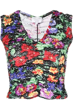 Collina Strada Top fruncido con estampado floral