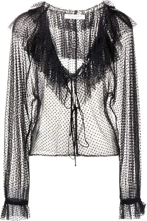 Serafini Blusa con bordado de lunares