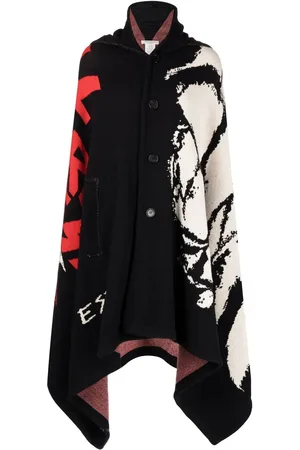 Serafini Capa tejida de intarsia con capucha