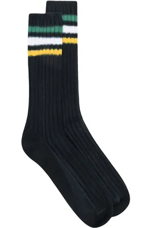 SACAI Calcetines tejidos de canalé con ribete de rayas