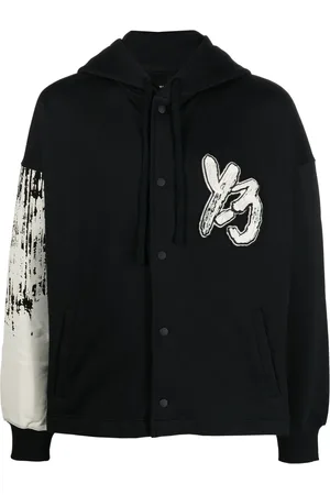 Y-3 Hoodie con logo estampado y botones de presión