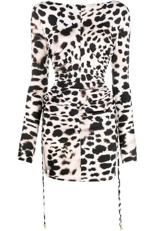 Roberto Cavalli Vestido midi con estampado de leopardo