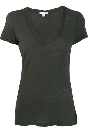James Perse Playera con cuello redondo