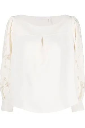 See by Chloé Blusa floral con mangas bordadas