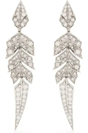STEPHEN WEBSTER Aretes Magnipheasant en oro blanco de 18kt con diamantes