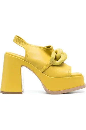 Stella McCartney Sandalias con dealle de cadena y tacón cuadrado de 125mm