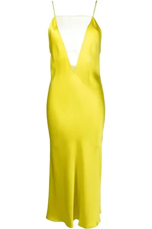 Stella McCartney Vestido midi con panel transparente y espalda abierta