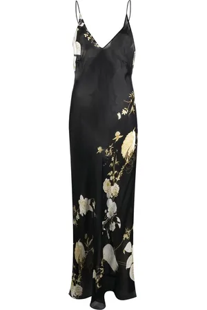 CARINE GILSON Vestido largo tipo camisón con estampado floral