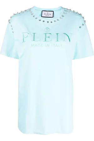 Philipp Plein Playera con detalles de cristal