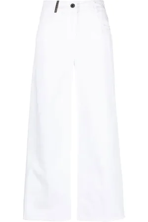 PESERICO SIGN Pantalones palazzo con ribete de canalé
