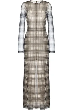 ROSETTA GETTY Vestido largo cuadros estampados