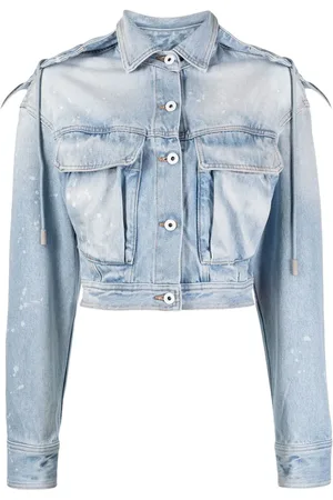 OFF-WHITE Chamarra de mezclilla con efecto lavado