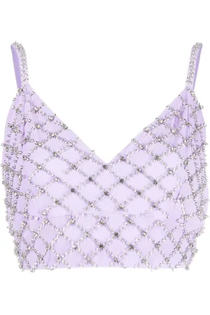 P.A.R.O.S.H. Top corto con detalles de cristal