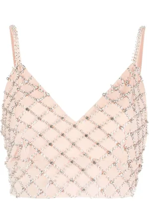 P.A.R.O.S.H. Top corto con detalles de cristal