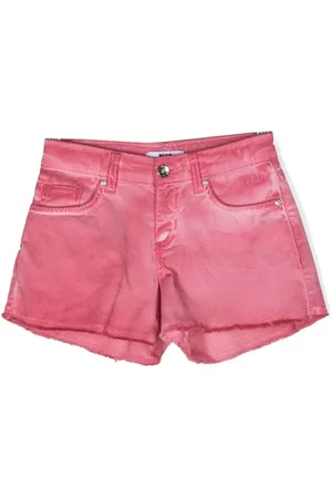 Msgm Shorts de mezclilla con efecto envejecido