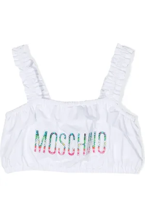 Moschino Top de bikini con logo bordado