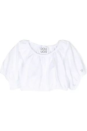 DOUUOD KIDS Blusa corta con hombros descubiertos