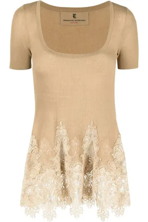 ERMANNO SCERVINO Blusa tejida con detalles de encaje