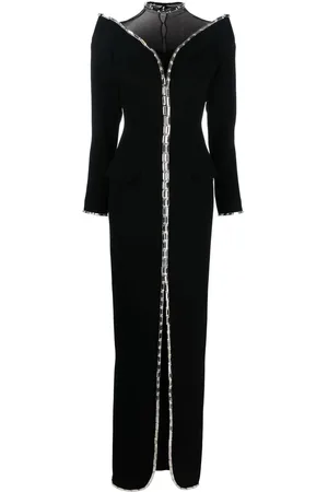 JEAN-LOUIS SABAJI Vestido de vestir largo con detalles de cristal