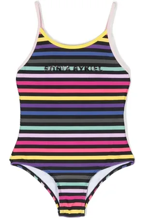 Sonia Rykiel Enfant Traje de baño con diseño color block y logo en relieve