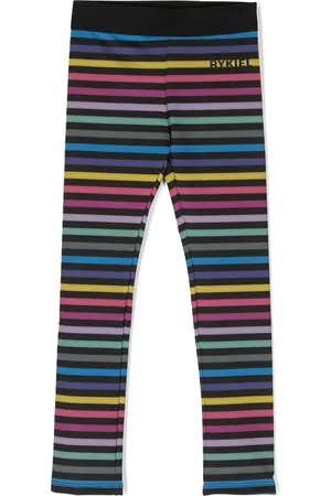Sonia Rykiel Enfant Leggins con motivo de rayas y logo estampado