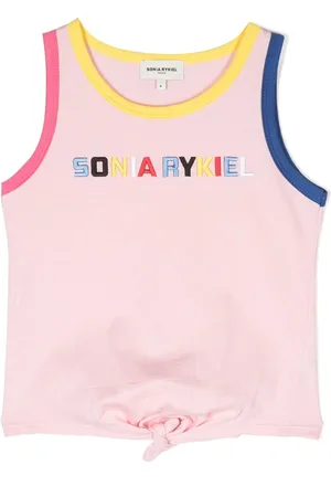 Sonia Rykiel Enfant Top con logo bordado